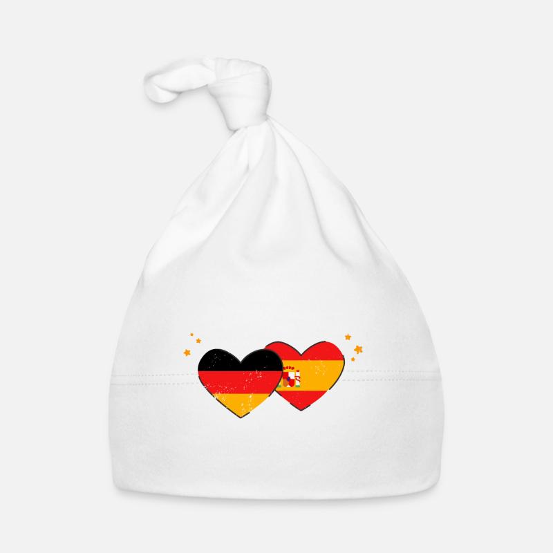 J’aime l’Espagne Allemagne Drapeau Drapeau Cœurs Bonnet bio Bébé