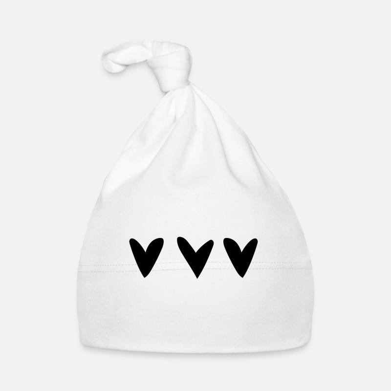 Coeurs noirs Bonnet bio Bébé