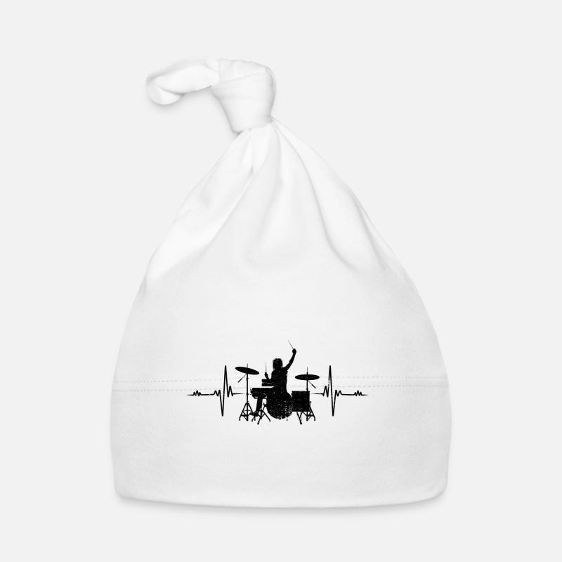 Drummer Herzschlag Schlagzeuger Drums Fun Geschenk Baby Bio-Mütze