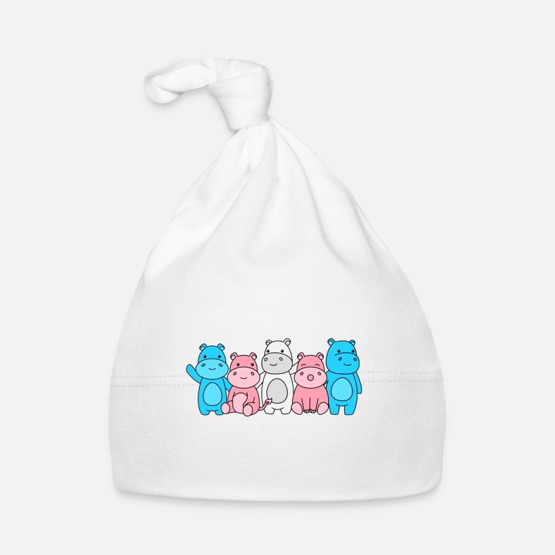 Conception d’hippopotames trans flag pour les personnes trans Bonnet bio Bébé