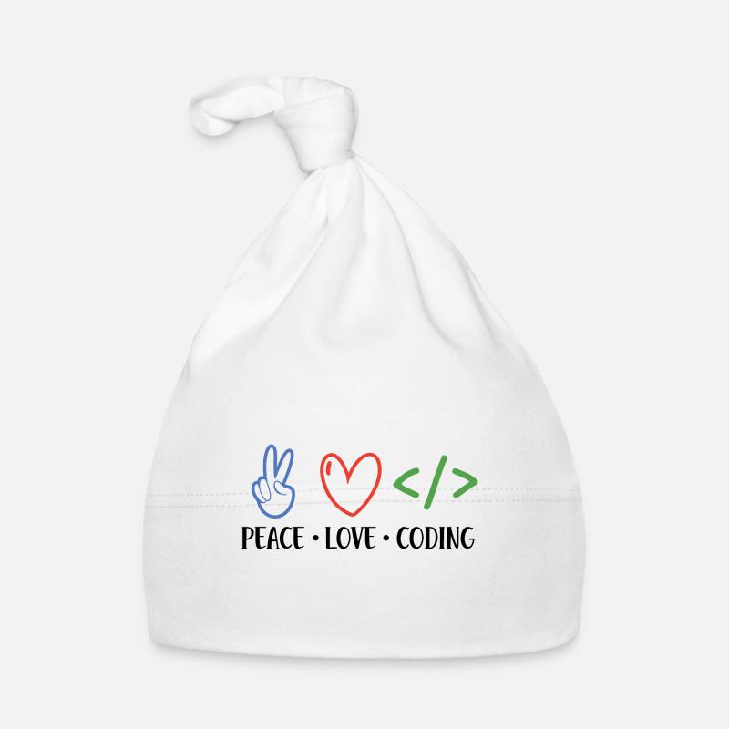 Peace Love Coding Coder Software Developer Program Baby Bio-Mütze