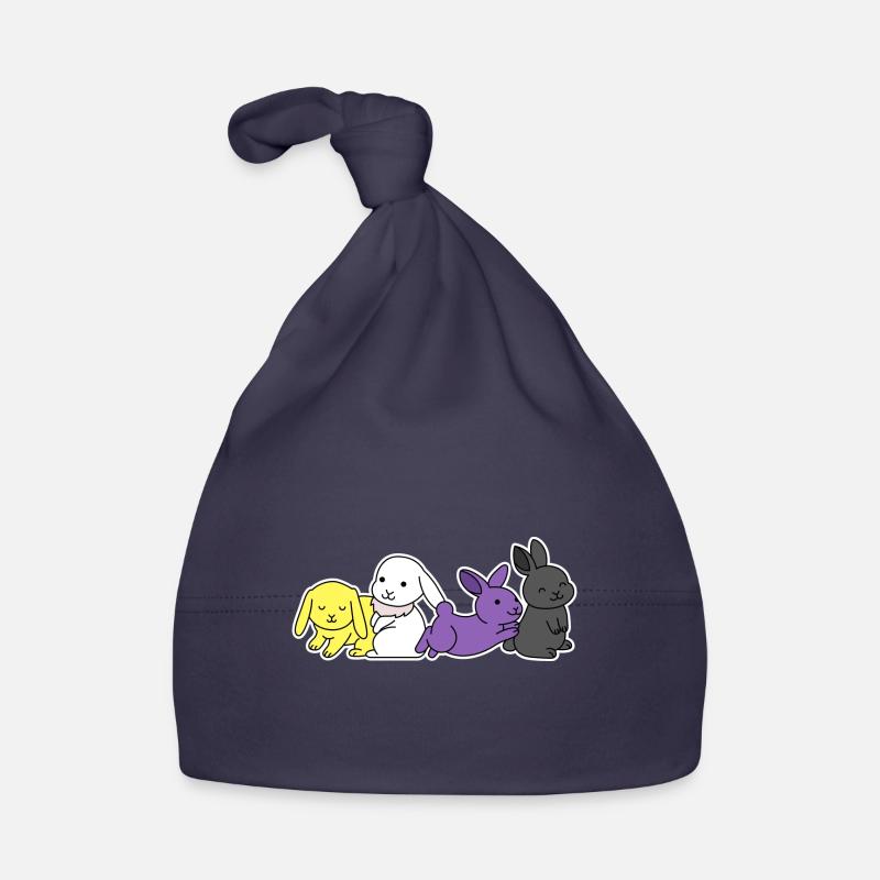 Nonbinary Flag Bunny Design for Proud Enbys Organic Baby Cap