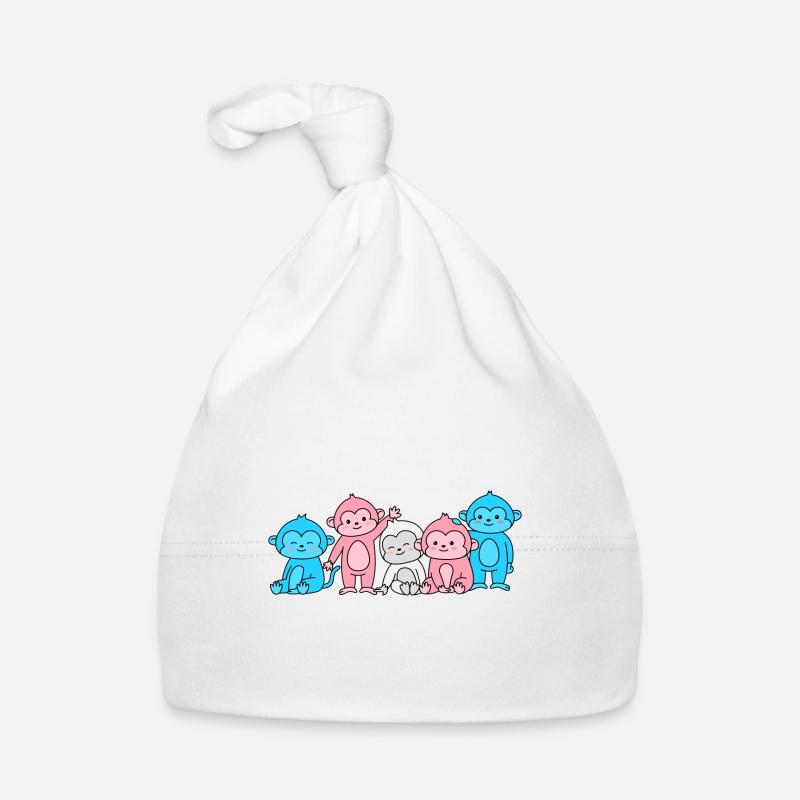 Conception de singe de drapeau trans pour les personnes trans Bonnet bio Bébé