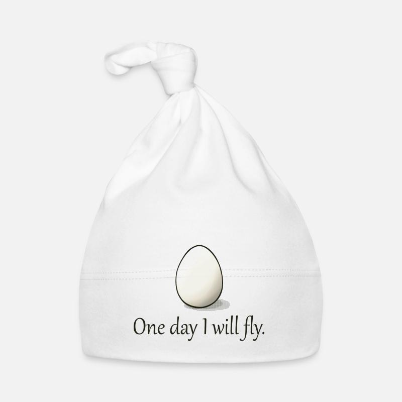 One day I will fly - Organic Baby Cap - white