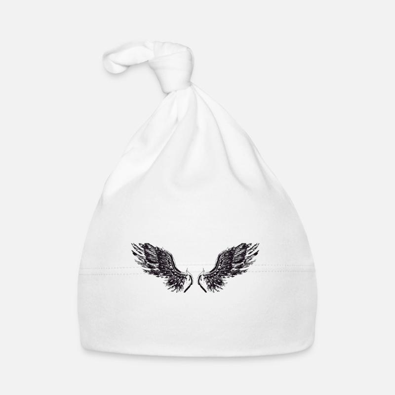 Wings black Organic Baby Cap