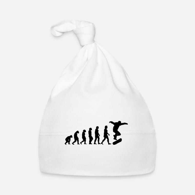Skater Evolution Skateboard Skateboarding Geschenk Baby Bio-Mütze