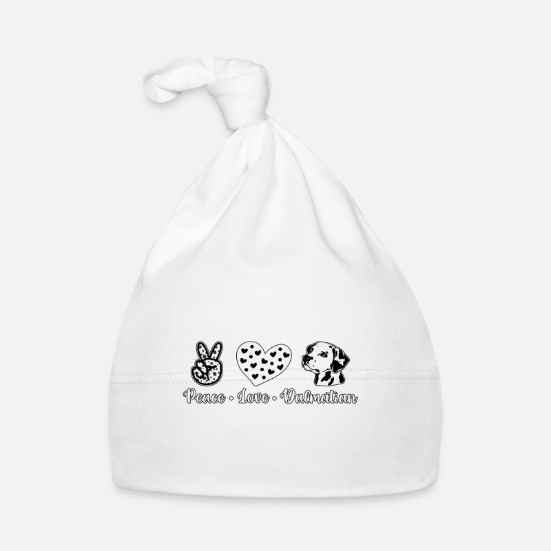 Paix amour dalmatien Bonnet bio Bébé