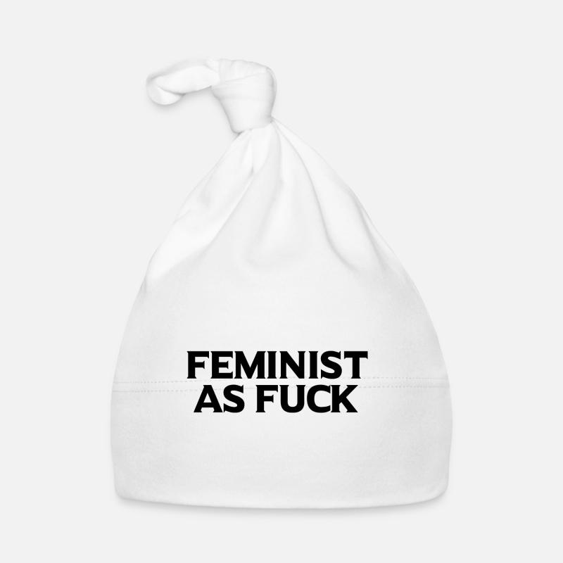 Cadeau féministe féministe féministe - Bonnet bio Bébé - blanc