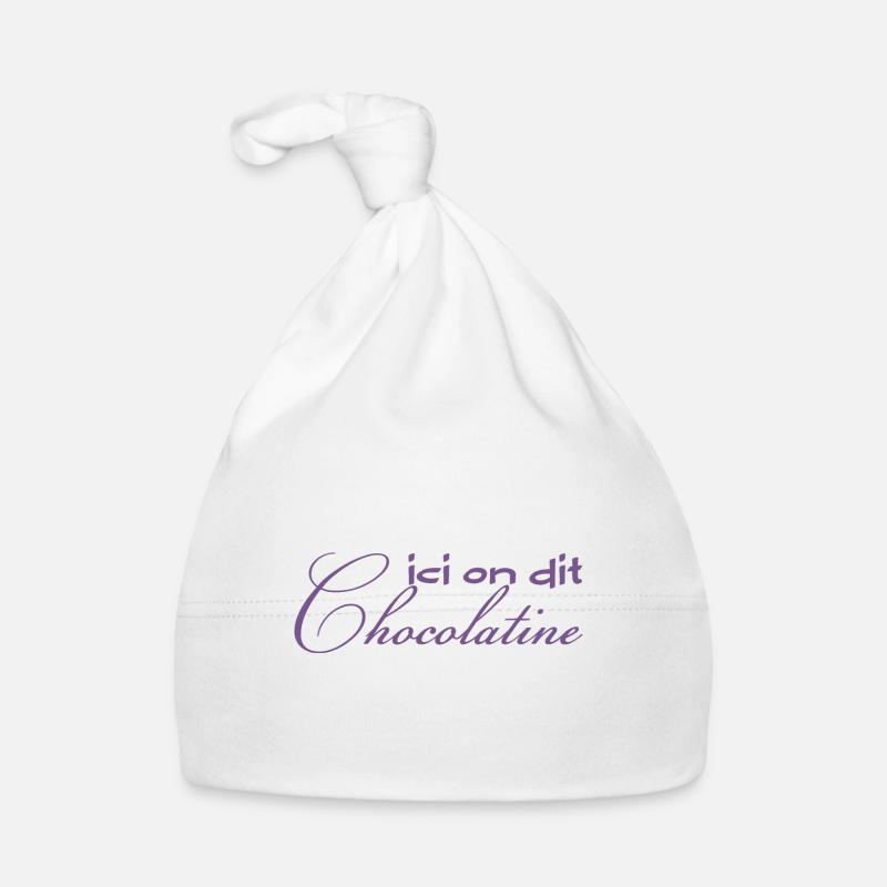 ici on dit chocolatine - Bonnet bio Bébé - blanc