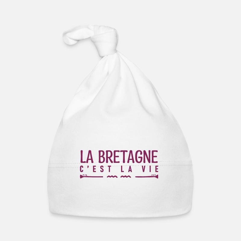 La bretagne c'est la vie. j'aime la Bretagne. - Bonnet bio Bébé - blanc