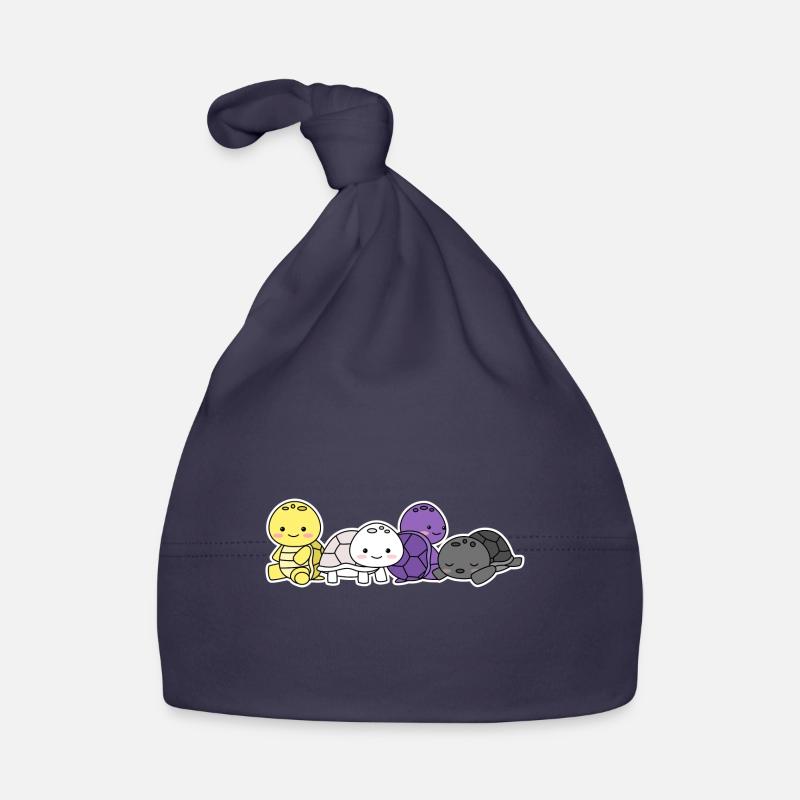 Non-binary flag turtle design for Enbys Organic Baby Cap