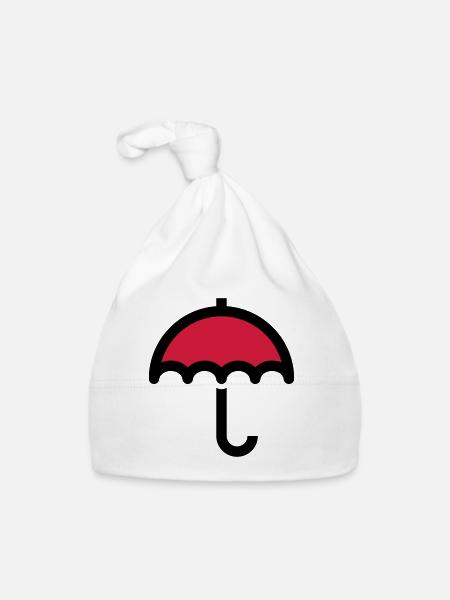 Symbole d'icône parapluie - Bonnet bio Bébé - blanc - Devant