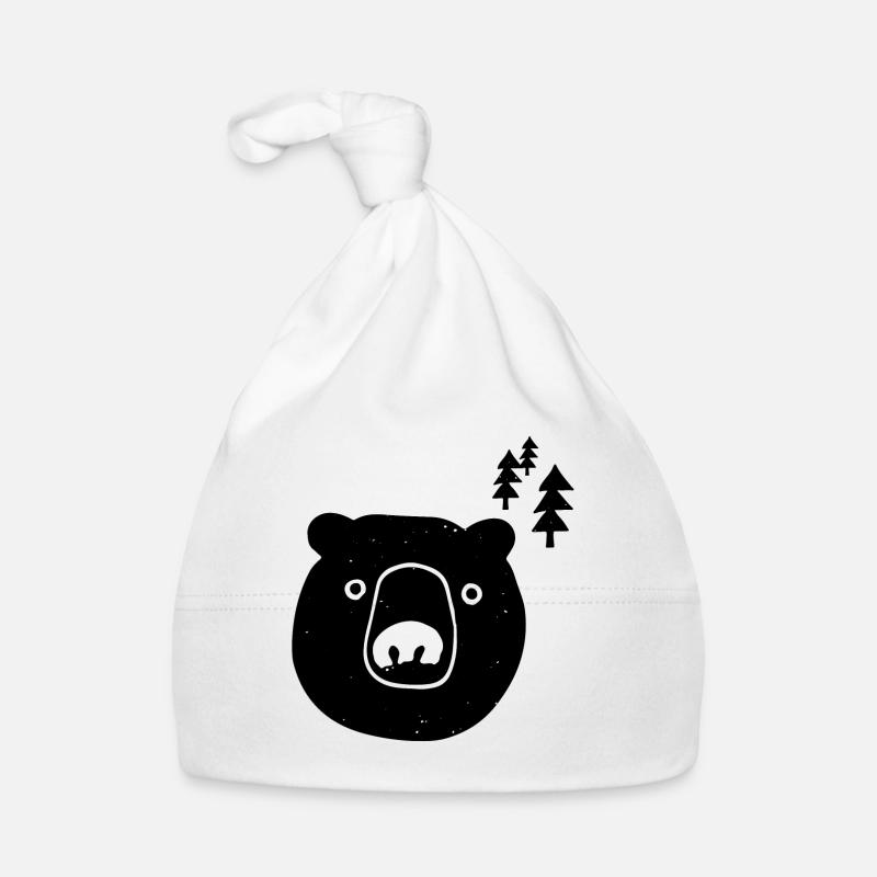 Ours dans la forêt dessin Bonnet bio Bébé