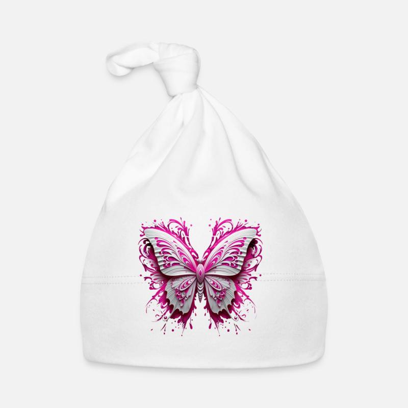 Schmetterling Art mit einzigartigem pinken Flair Baby Bio-Mütze