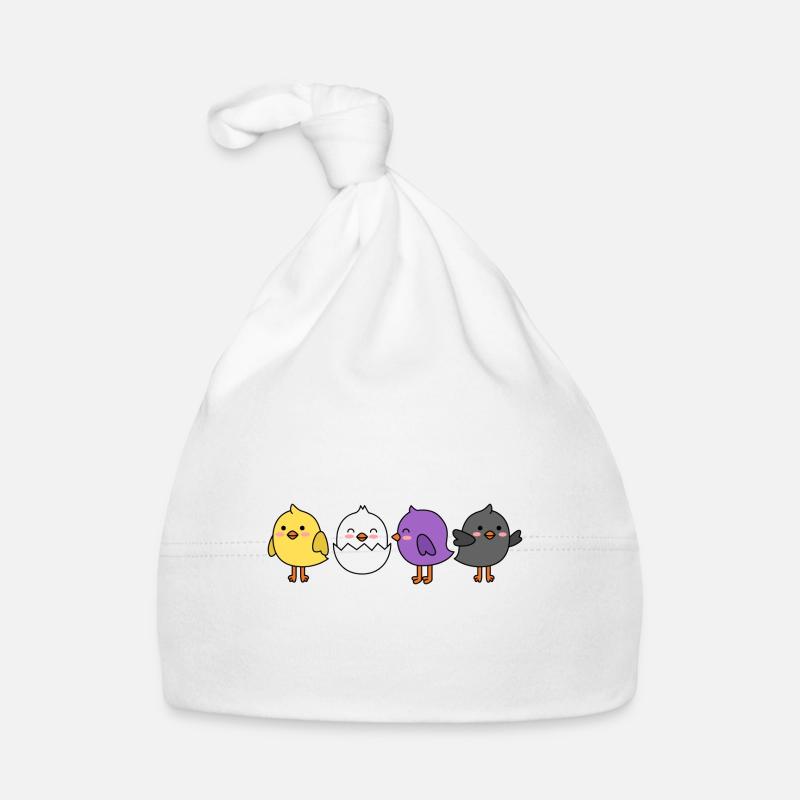 Conception de poussin drapeau non binaire pour Proud Enbys Bonnet bio Bébé