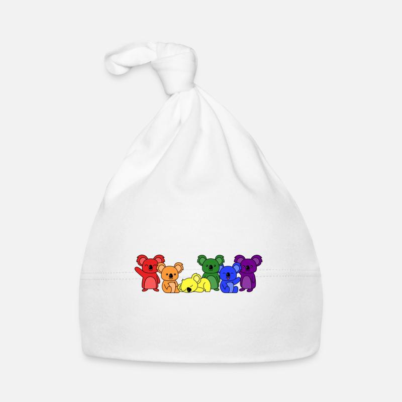 Drapeau LGBT + design koala pour les personnes LGBT + Bonnet bio Bébé
