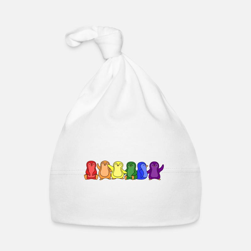 Conception de pingouin drapeau LGBT + pour les personnes LGBT + Bonnet bio Bébé