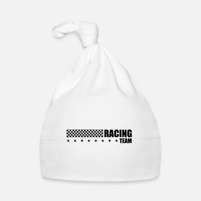 racing flag team - Organic Baby Cap - white