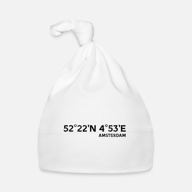 Coordonnées Amsterdam - Bonnet bio Bébé - blanc
