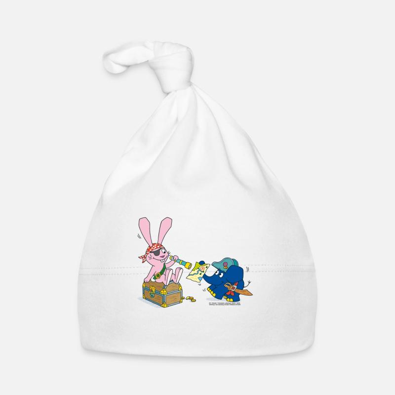 L’éléphant et le lapin en tant que pirate Bonnet bio Bébé