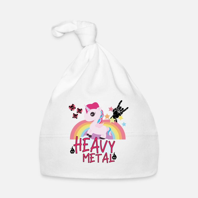Heavy Metal Einhorn Rock Regenbogen Skull Geschenk Baby Bio-Mütze