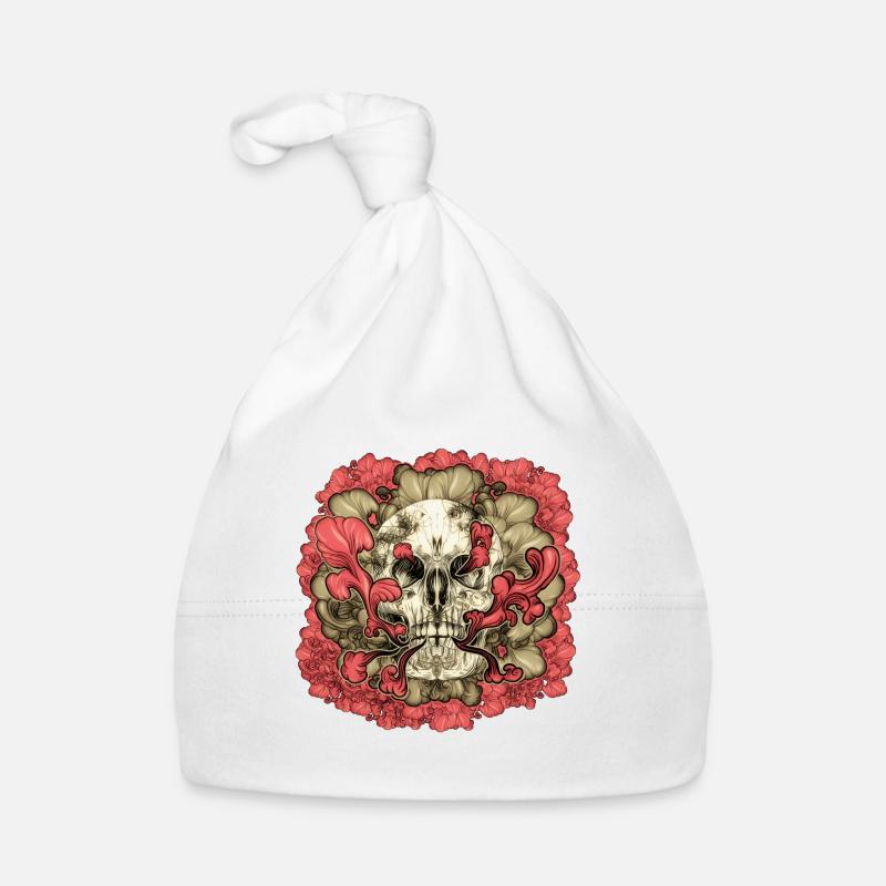 Fleur de crâne tatoué Bonnet bio Bébé
