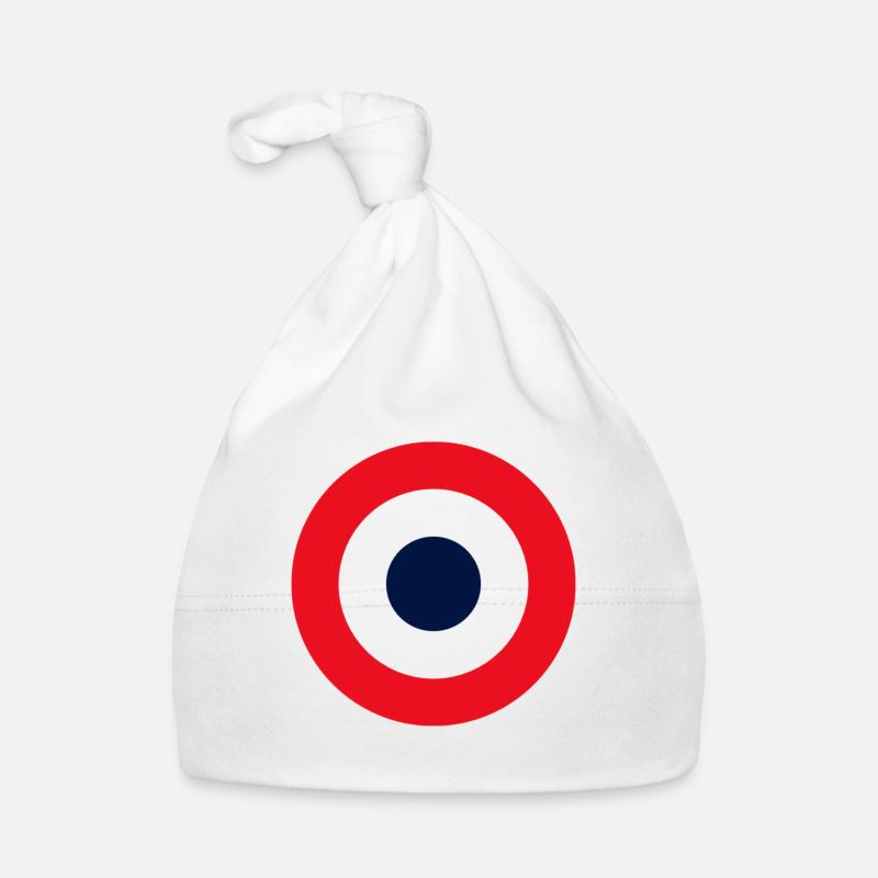 cocarde tricolore française - Bonnet bio Bébé - blanc