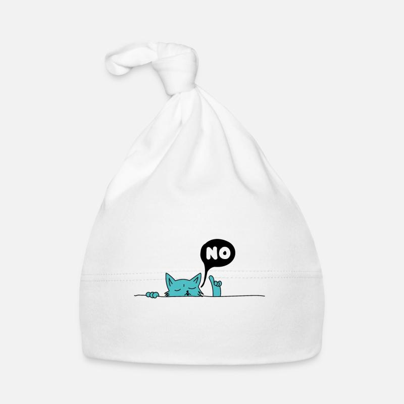 Nein Katze - Baby Bio-Mütze - Weiß