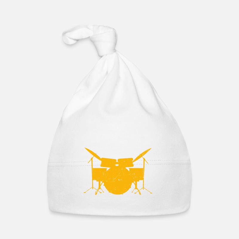 Drumer Schlagzeuger Trommel Drums Geschenk - Baby Bio-Mütze - Weiß