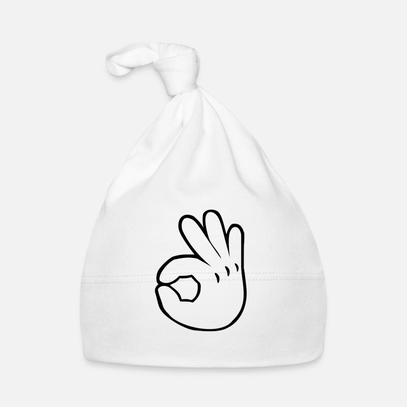 Ok les doigts ok - Bonnet bio Bébé - blanc