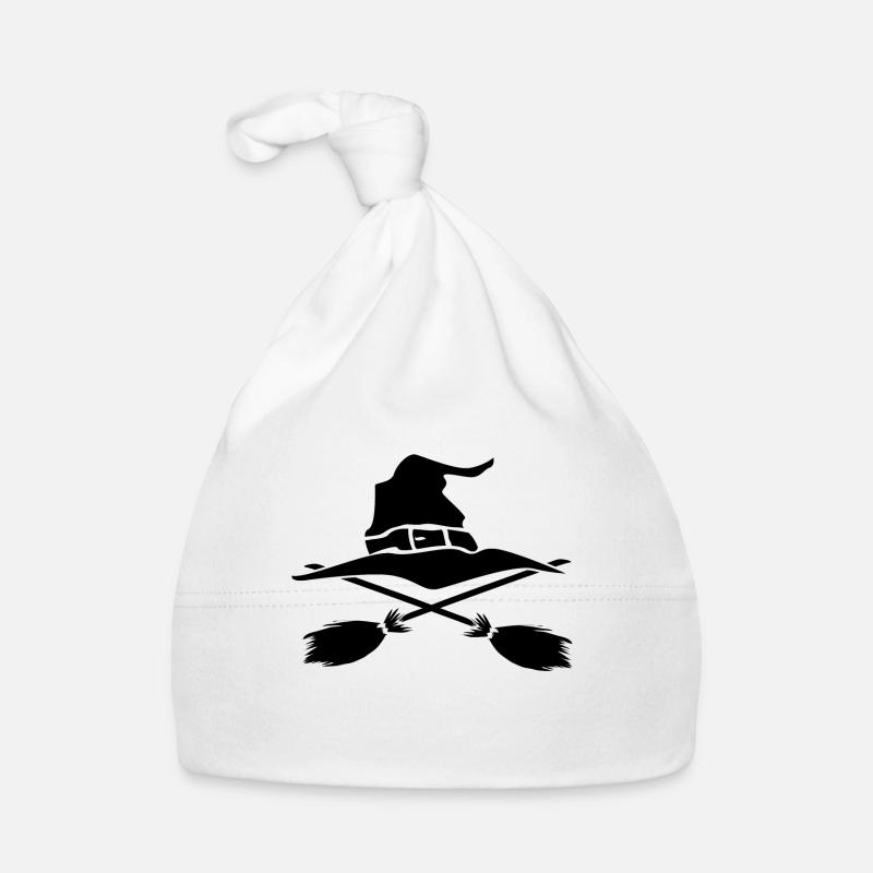 Halloween witch hat witch broom Organic Baby Cap
