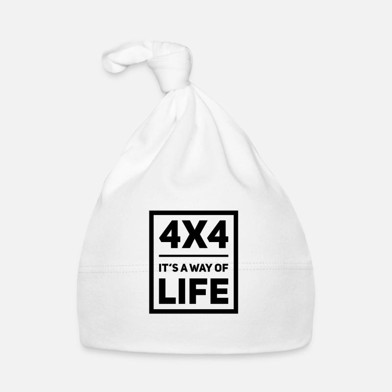 4x4 4x4 tout-terrain 4x4 cadeau - Bonnet bio Bébé - blanc