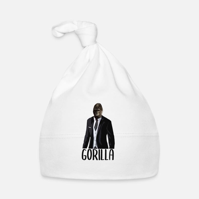 Gorilla monkey ape suit gentleman animal Organic Baby Cap