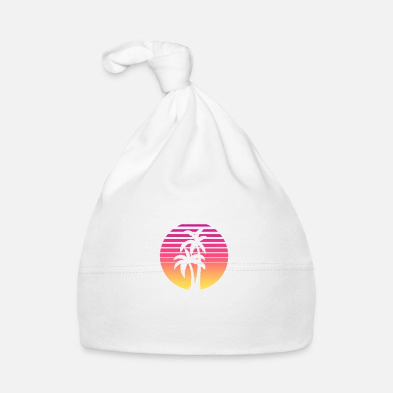 Vintage 90s 80s Retro Palm Tree Beach Sun Summer Organic Baby Cap
