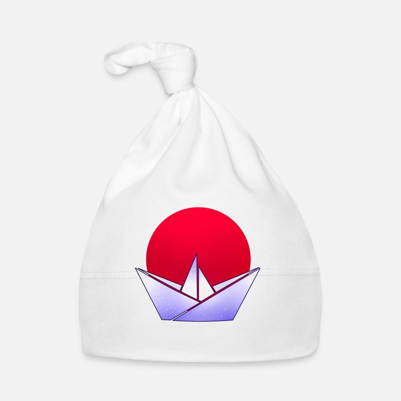 Origami japonais - Bonnet bio Bébé - blanc