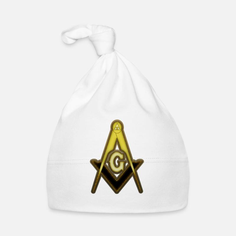Freemason Compass Gold Rust Organic Baby Cap