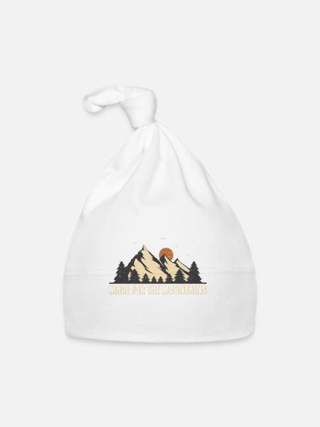 Berge Wandern Klettern Spruch Vintage - Baby Bio-Mütze - Weiß - Vorne