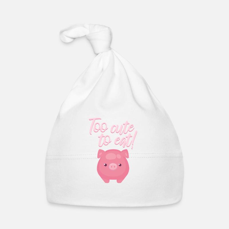 Vegetarian pig vegan saying vegetarian Organic Baby Cap