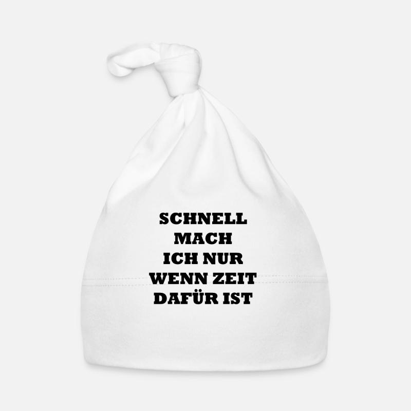 Spruch Zeit - Baby Bio-Mütze - Weiß
