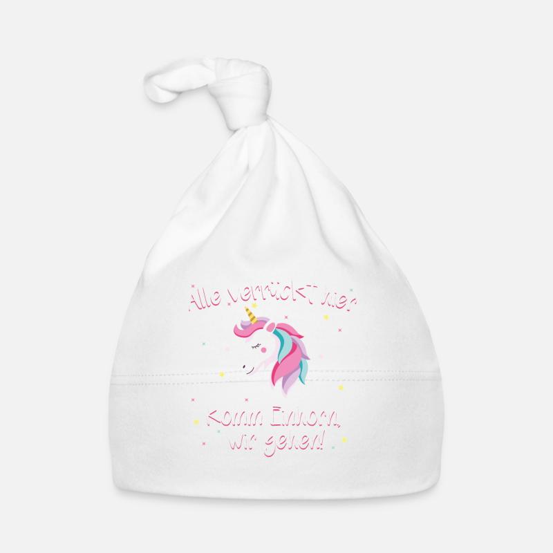 Einhorn Einhörner Mädchen Spruch Kinder Geschenk - Baby Bio-Mütze - Weiß