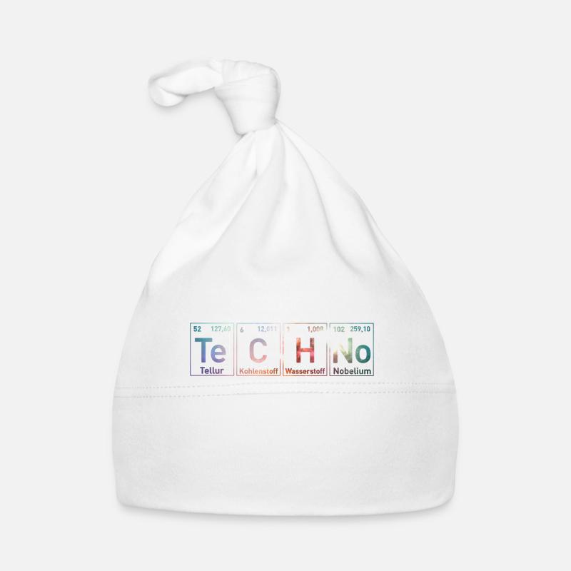 Techno music periodic table EDM Rave Organic Baby Cap