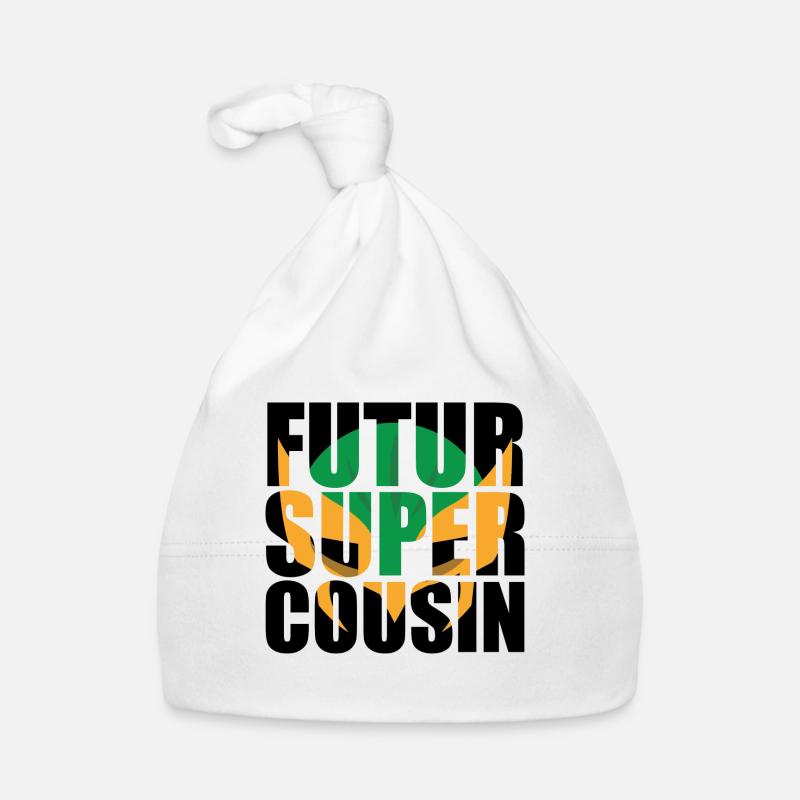 futur super cousin - Bonnet bio Bébé - blanc