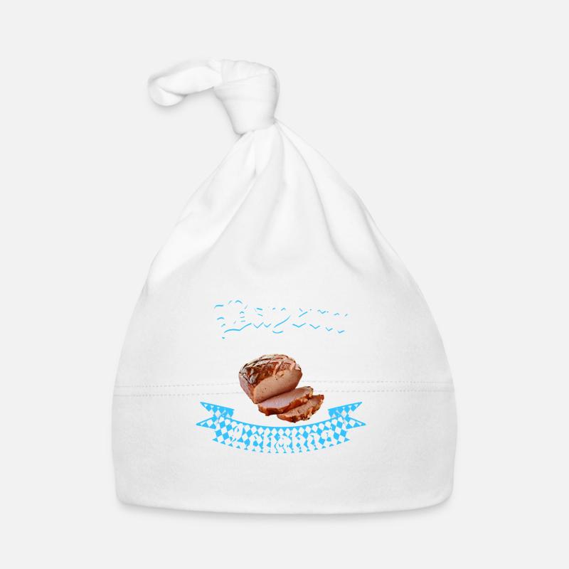 Lebakas Leberkäse Fleischkäse Bayern Spruch Essen - Baby Bio-Mütze - Weiß