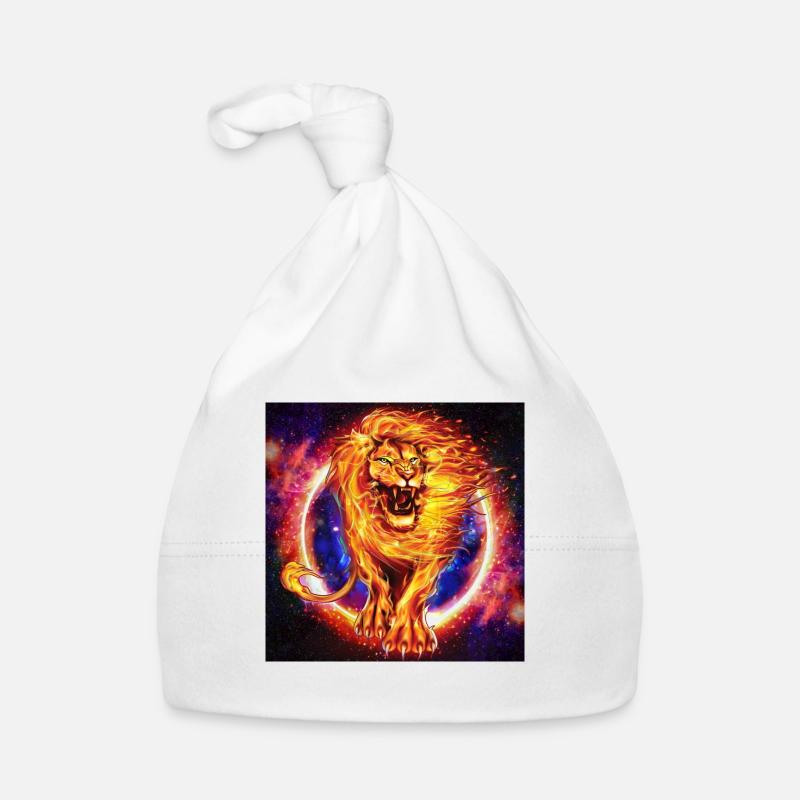 Lion - Bonnet bio Bébé - blanc