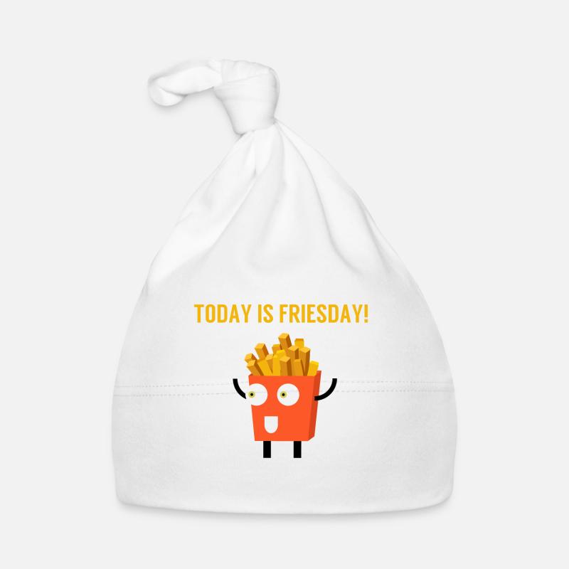 Aujourd'hui c'est Friesday! mème - Bonnet bio Bébé - blanc