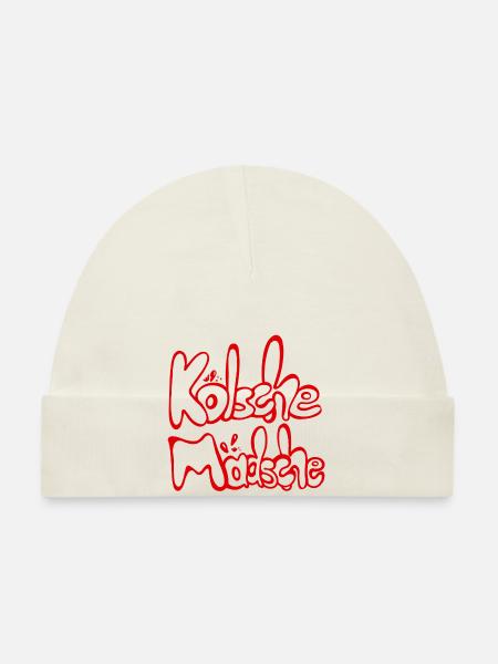 Kölsche Mädsche Kölner Mädchen Kölsch Mundart - Baby Bio-Mütze - Weiß - Vorne