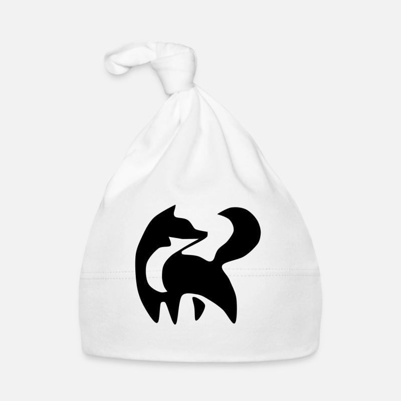 Fox Black White Logo Organic Baby Cap