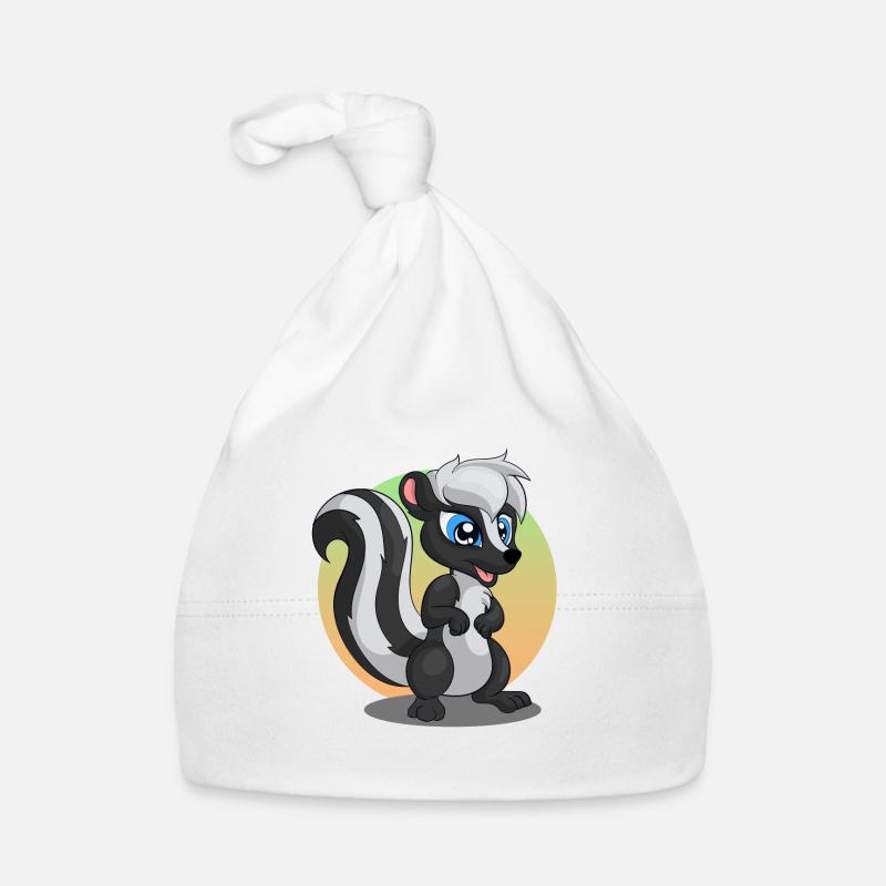 skunk - Organic Baby Cap - white