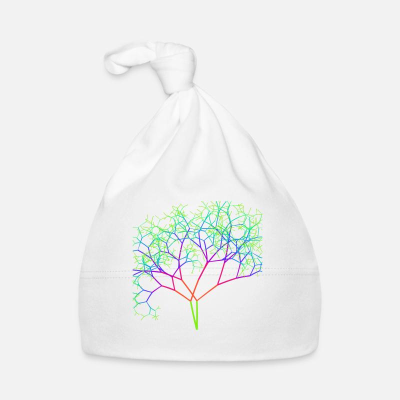 Arbre arc-en-ciel - Bonnet bio Bébé - blanc