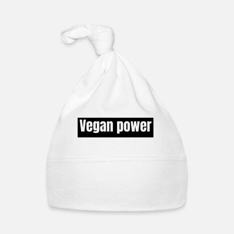 vegan - Vegan power - Bonnet bio Bébé - blanc